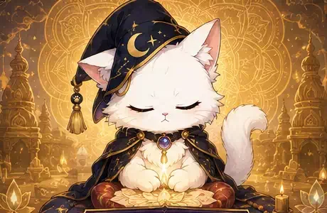 베다점 상담을 안내하는 영냥이